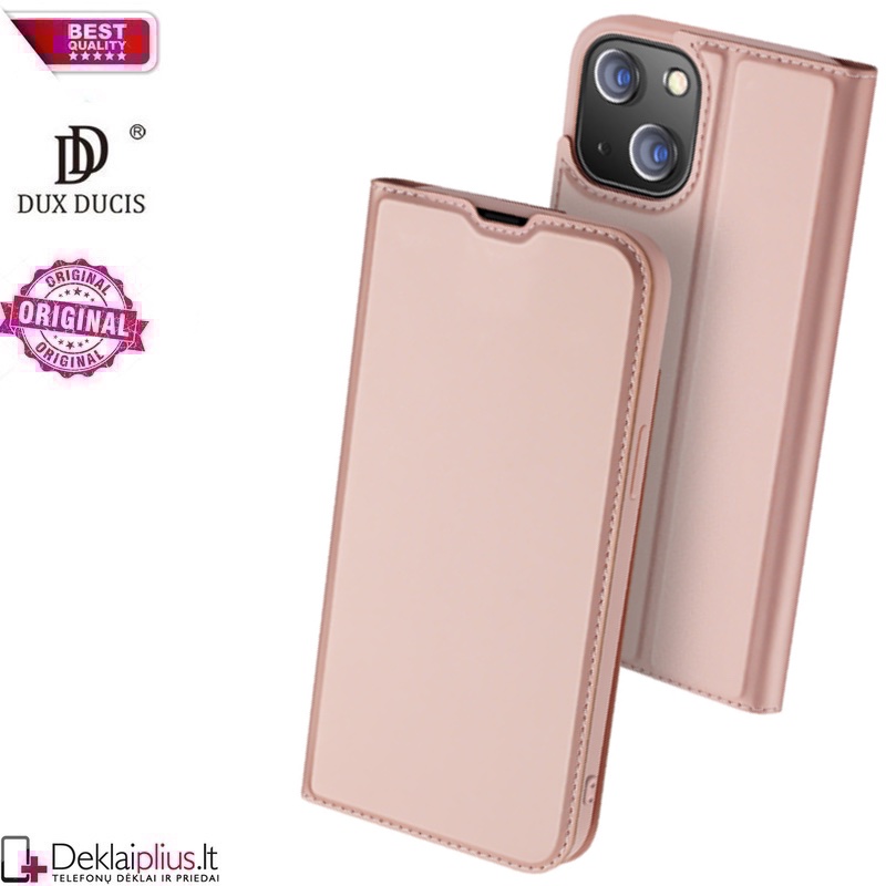 Dux Ducis dirbtinės odos atverčiamas dėklas - rausvas (telefonams Apple Iphone 14) Dux Ducis dirbtinės odos atverčiamas dėklas - rausvas (telefonams Apple Iphone 14)